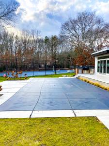 pool, closing, covered, ready for winter